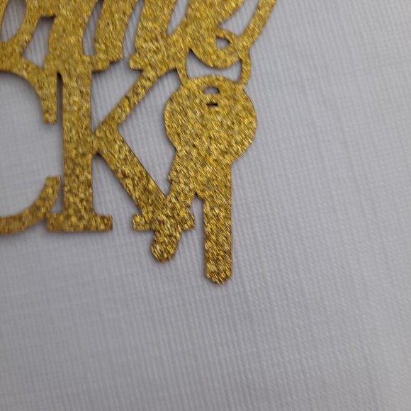 Welcome Back Cake Topper Gold Sparkle Keys - Picture 4 of 6